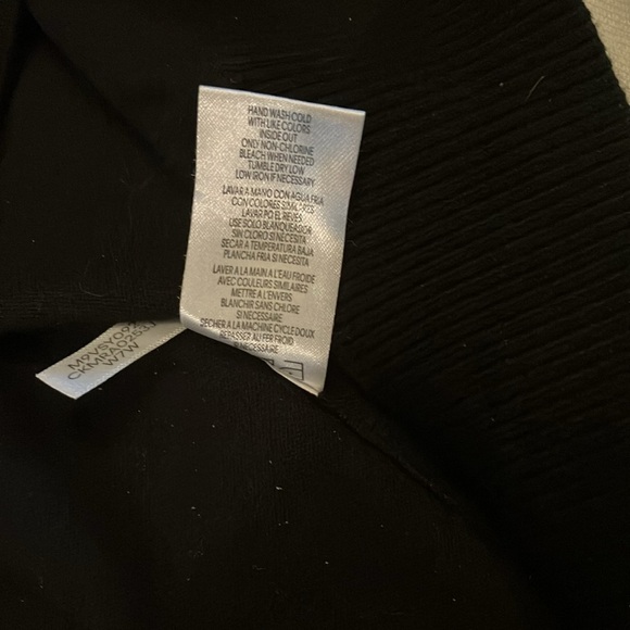 Calvin Klein Ribbed Color Block Mock Neck Women XL/EG/TG Black/White NWT Sweater - Picture 7 of 12